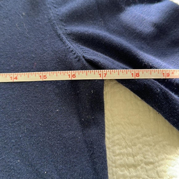 Lilly Polzer navy sweater with cute sleeves, size small, smoke, free home - Picture 4 of 6